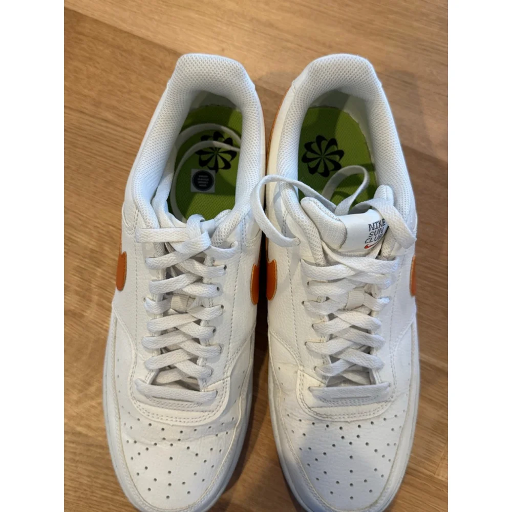 Men’s Nike Court Vision Low White Orange Sneakers 11.5